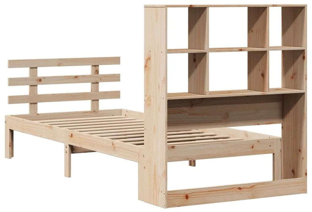Cama com estante sem colchão 90x200 cm pinho maciço