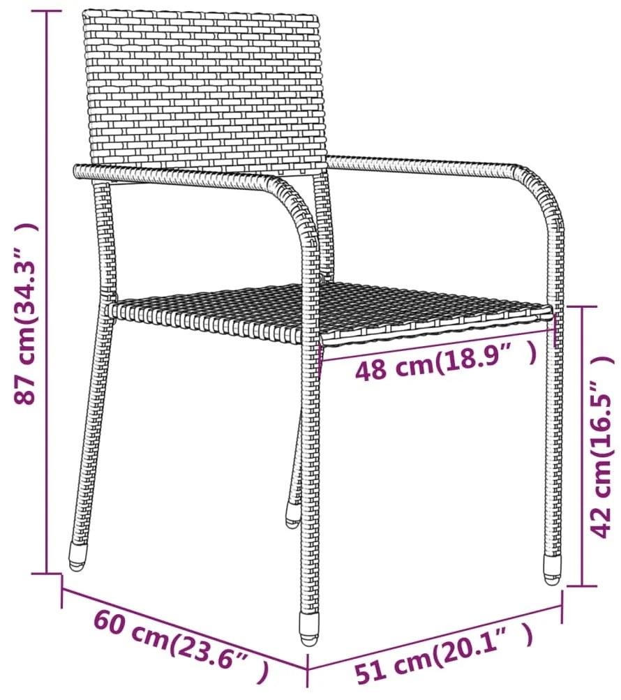 3 pcs conjunto de jantar para jardim preto