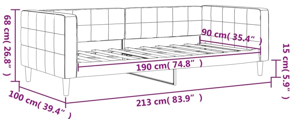 Sofá-cama 90x190 cm veludo cinzento-claro