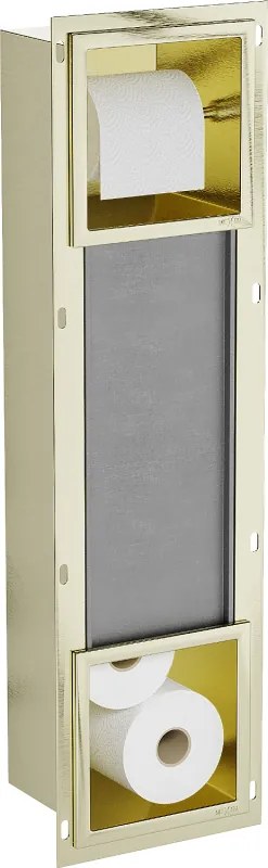 Mexen X-Wall-BP suporte para papel higiénico com magazine, dourado escovado - 1954