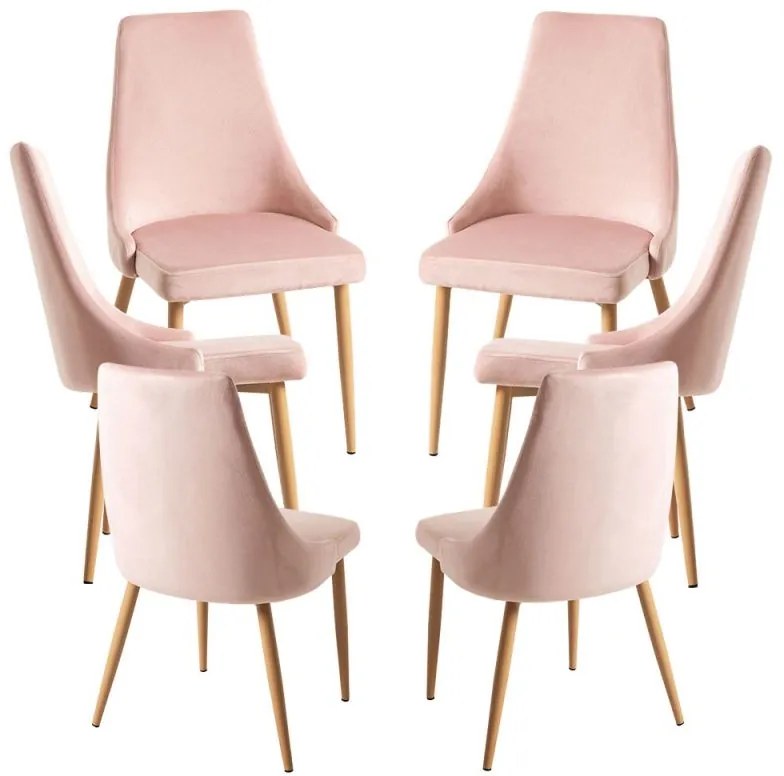 Pack 6 Cadeiras Stoik Wood - Rosa