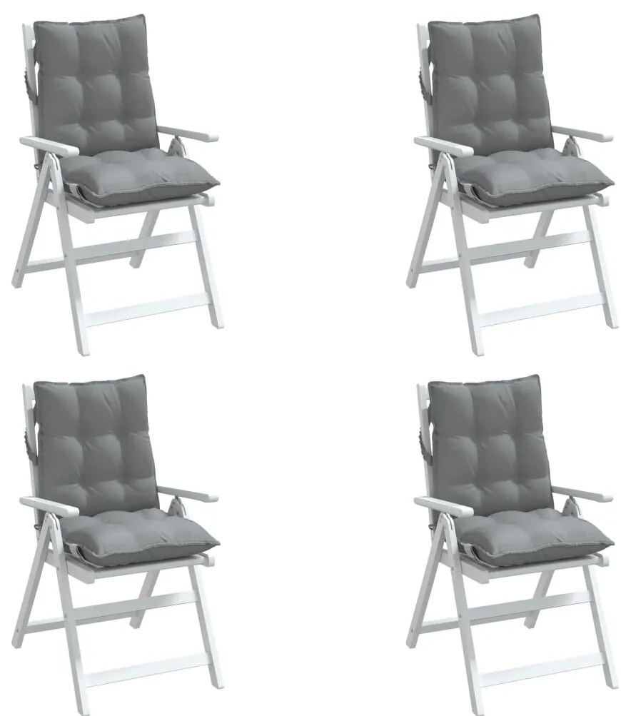 Almofadões cadeira encosto baixo 4 pcs tecido oxford cinzento