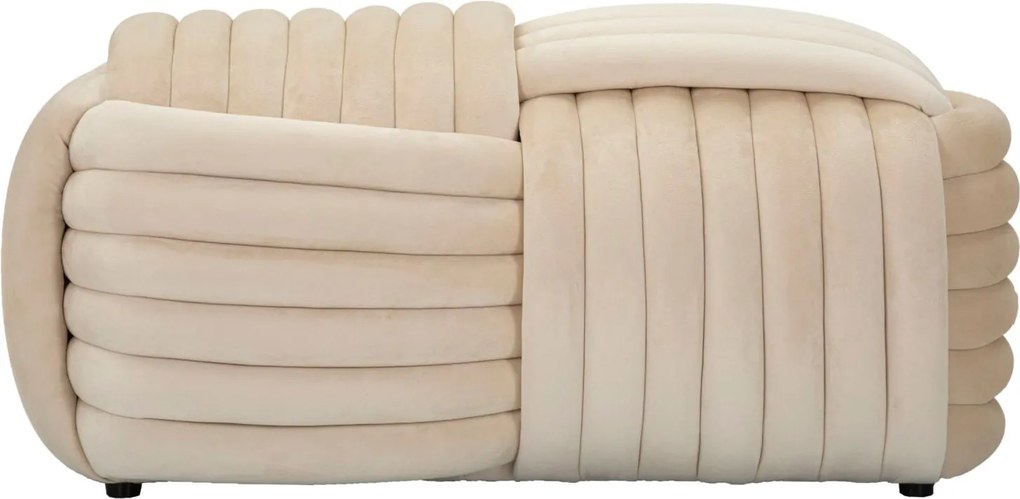 Puff Softy Cream - Veludo Creme - 90 cm x 45 cm x 45 cm