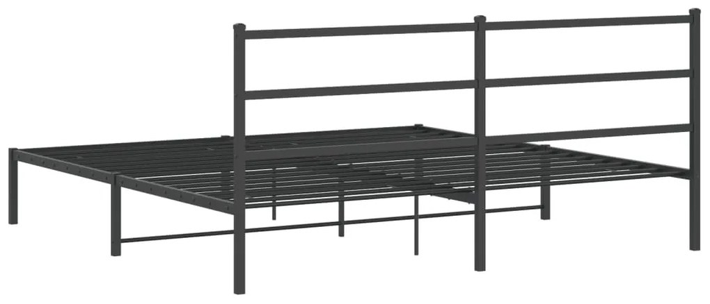Estrutura de cama com cabeceira 183x213 cm metal preto