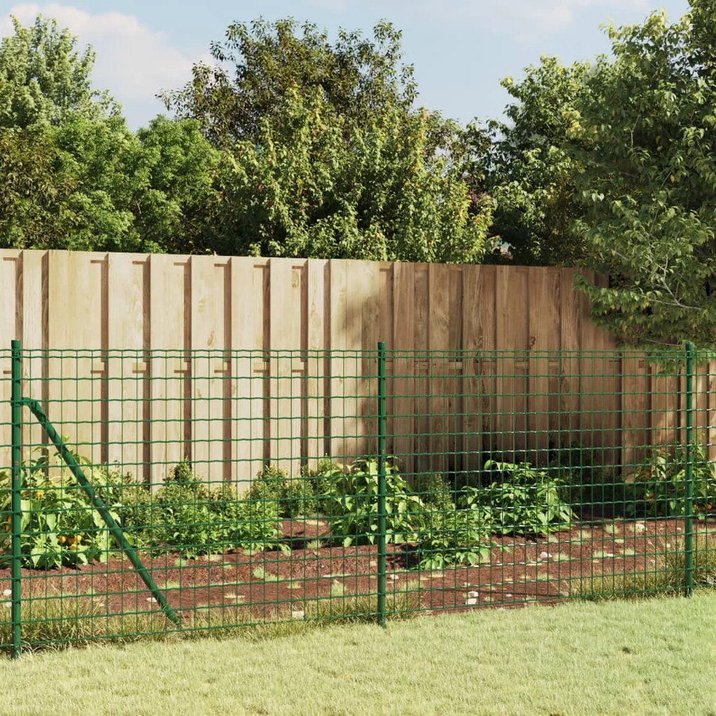 Cerca de malha de arame com flange 0,8x25 m verde