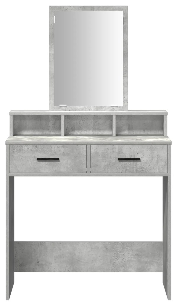 Espaço para Maquiagem com Gavetas Cinza Concreto 79x41x140 cm