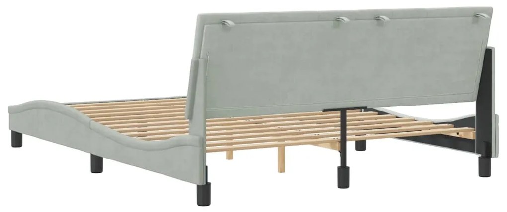 Estrutura de cama sem colchão 160x200 cm veludo cinzento-claro