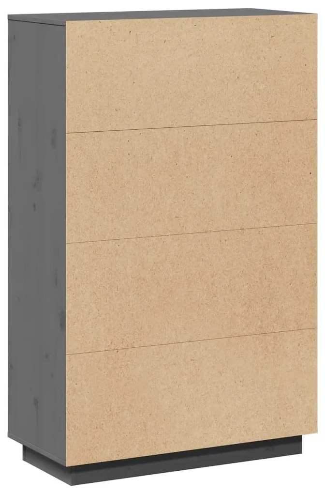 Aparador alto 74x35x117 cm pinho maciço cinzento