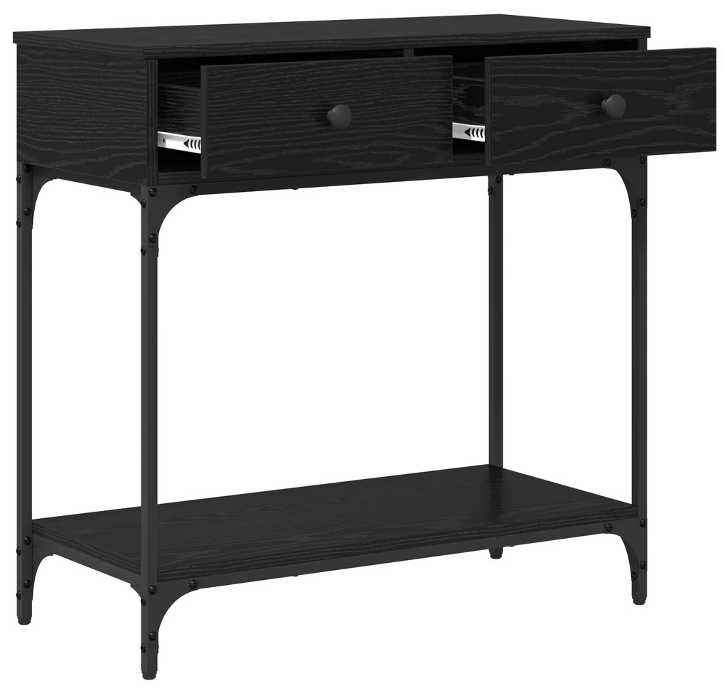 Mesa de Console Carvalho Preto 75x34.5x75 cm Madeira Engenheirada
