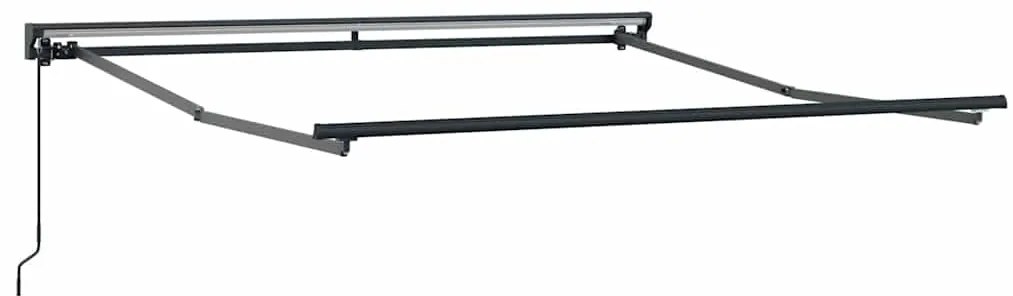 Toldo Retrátil Manual Cinzento-claro 350x250 cm Tecido