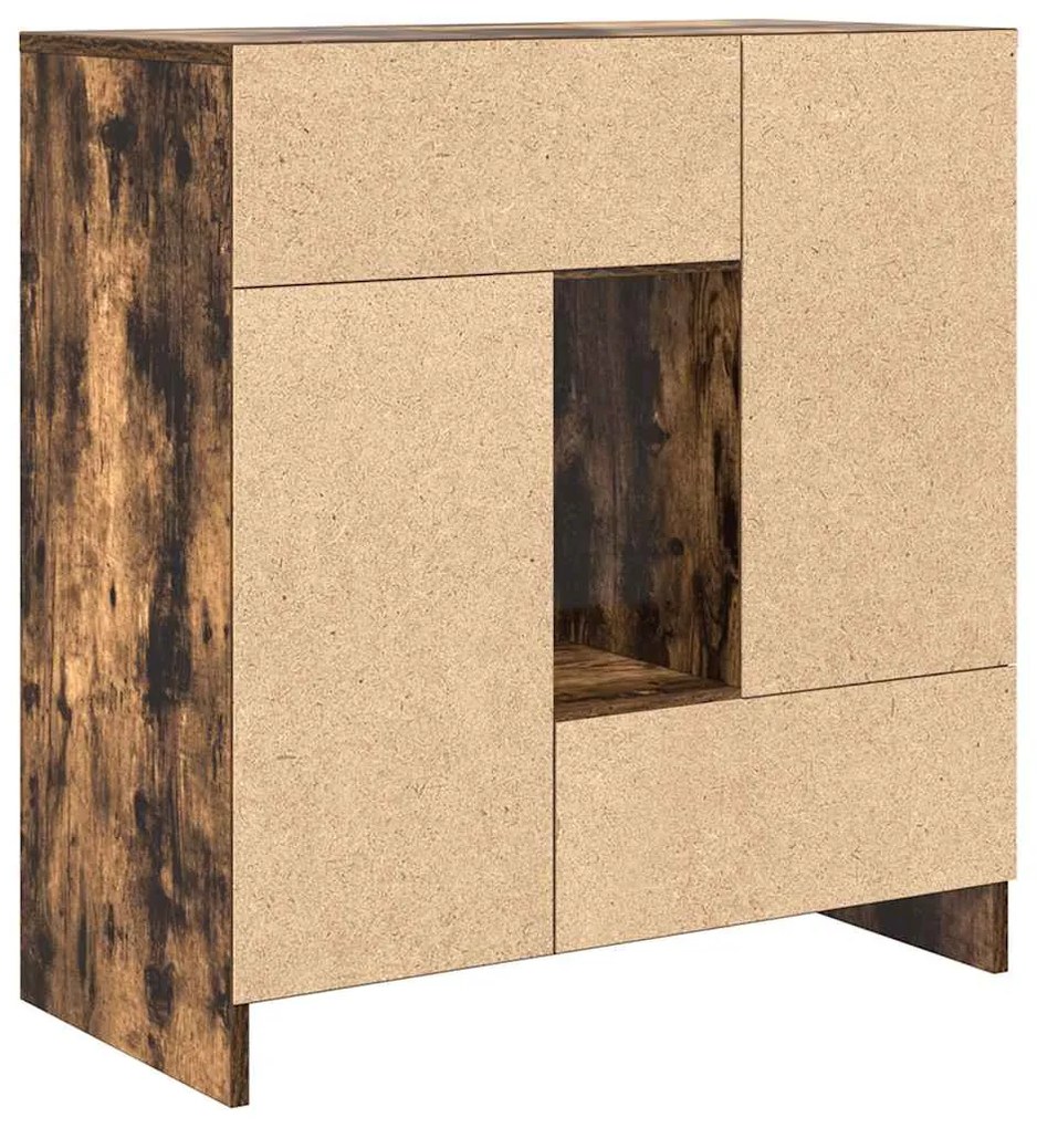Aparador c/ gavetas e portas 70,5x34x74,5 cm carvalho fumado