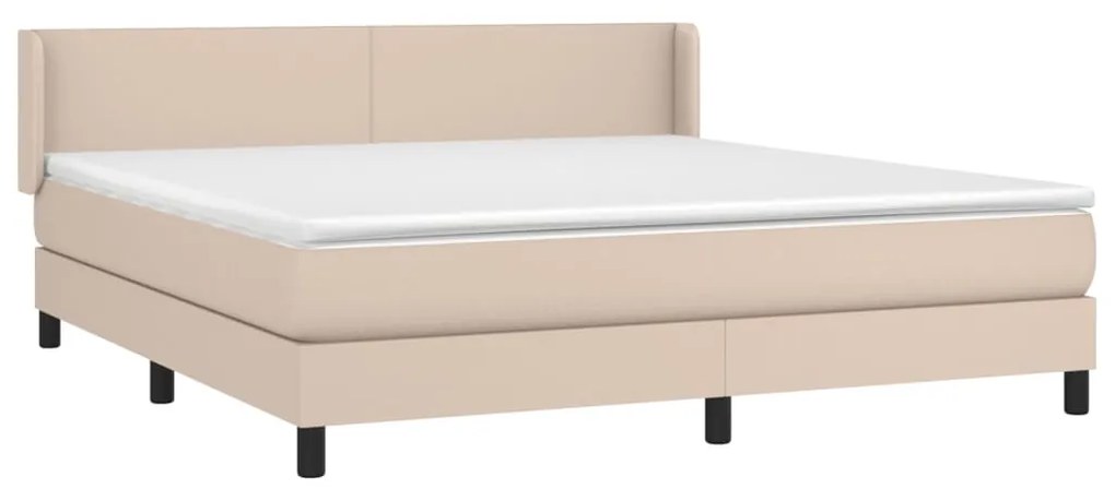 Cama com molas/colchão 180x200 cm couro artificial cappuccino