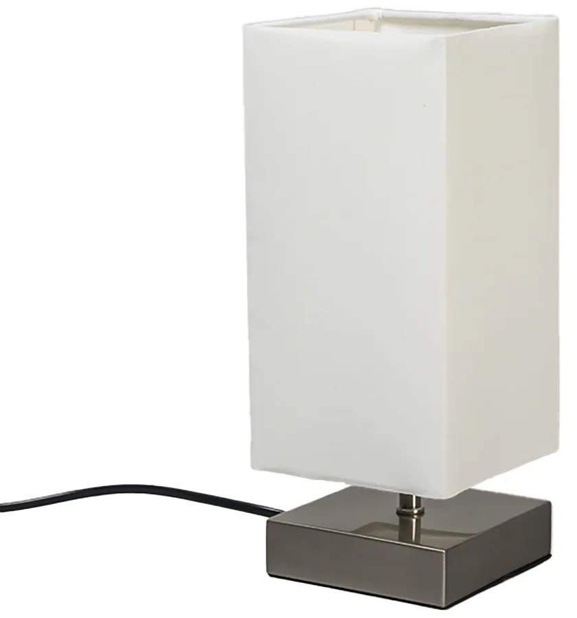 Candeeiro de mesa moderno branco com aço - Milo