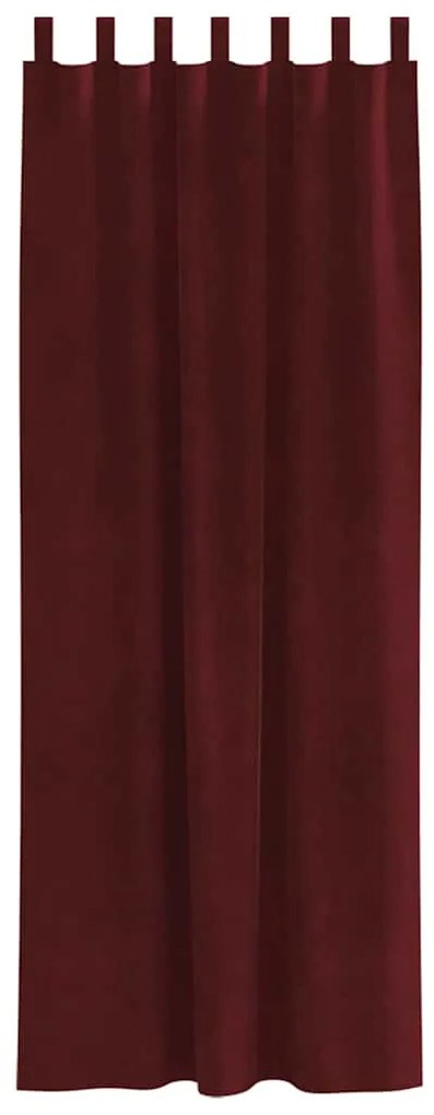 Cortinas Blackout vidaXL com Laços para Pendurar 2 pcs Vermelho Vinho