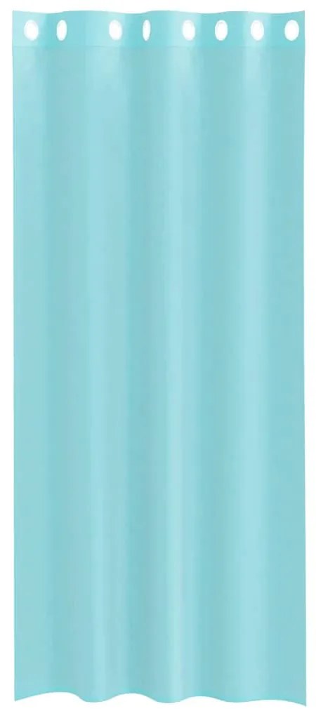 Cortinas de voile com ilhós 2 pcs turquesa