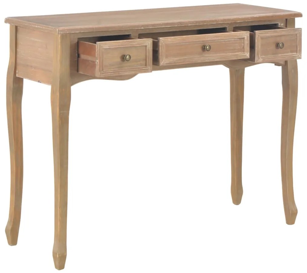 Toucador/mesa consola com 3 gavetas castanho