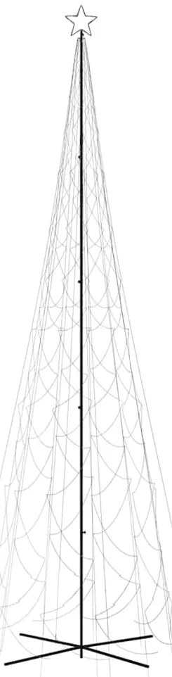 Árvore de Natal em cone 3000 luzes LED 230x800 cm branco frio