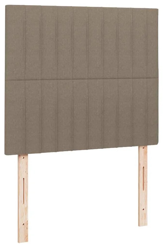 Cama box spring colchão/LED 120x190cm tecido cinza-acastanhado