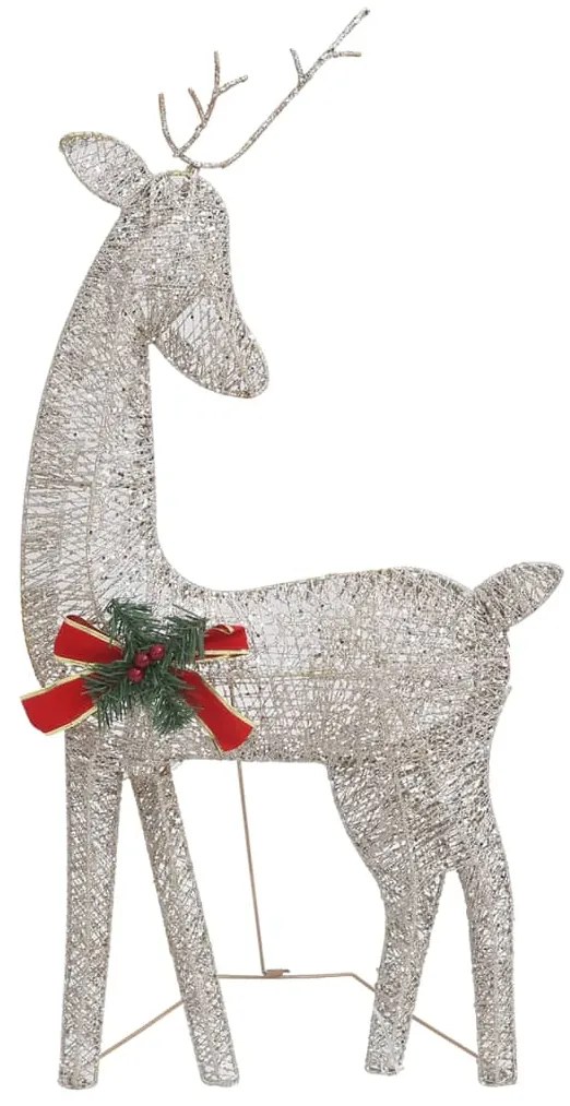 Renas de Natal 6 pcs malha dourado/branco quente