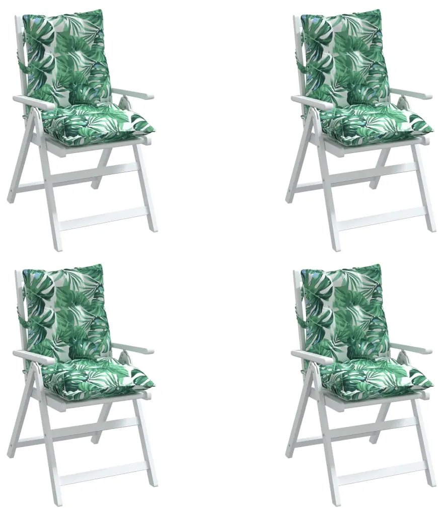 Almofadões cadeira de encosto baixo 4 pcs oxford padrão folhas