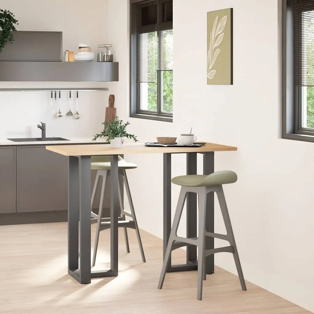 Pés para mesa de bar em forma de T, 2 peças, antracite, 50x35x(100-101