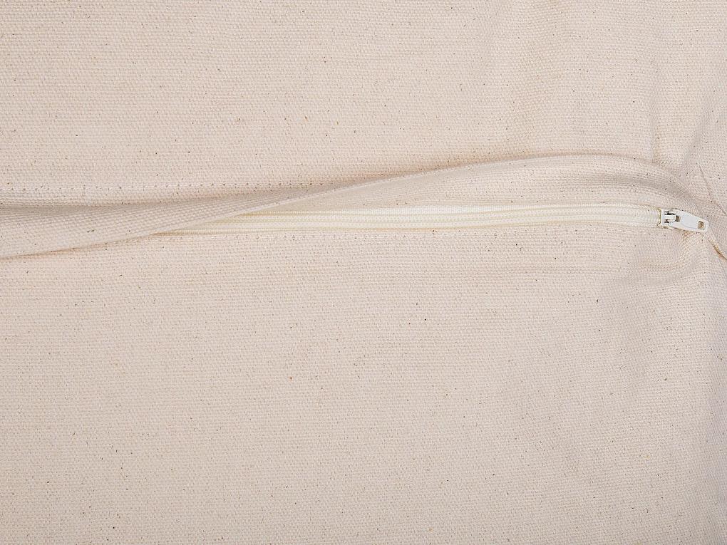 Almofada decorativa bordada algodão creme 45 x 45 cm CORYDALIS Beliani