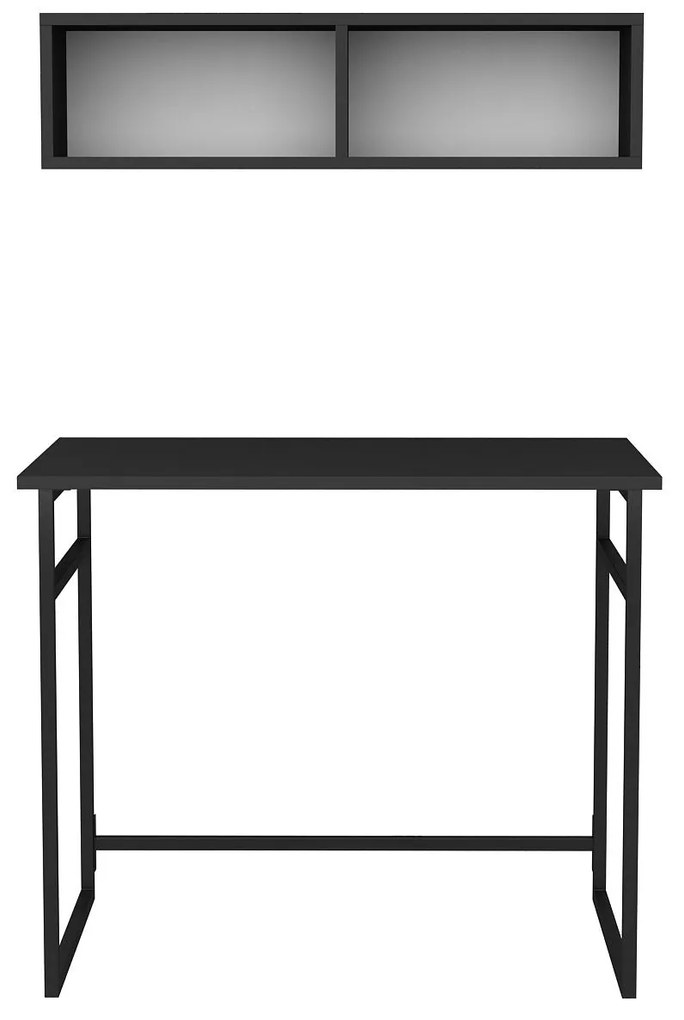 Secretária de Estudo Hussum - Preto Antracite - 90cm x 60cm x 75cm