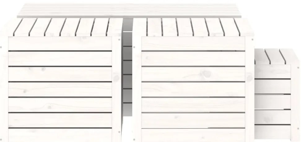 4 pcs conjunto de caixas de jardim pinho maciço branco