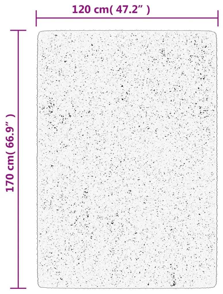 Tapete shaggy de pelo alto PAMPLONA 120x170 cm preto
