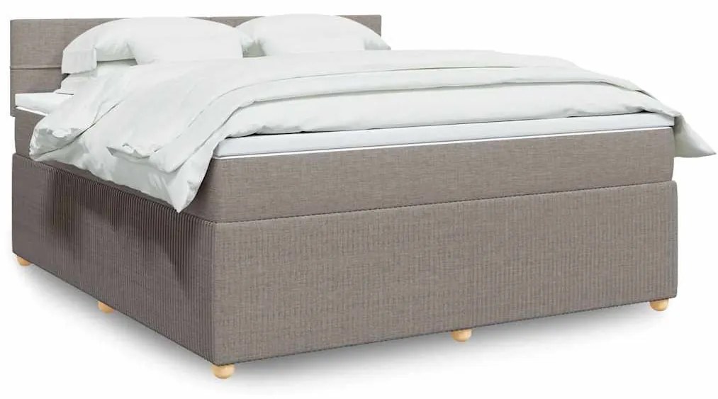 vidaXL Cama com molas/colchão 180x200 cm tecido castanho-acinzentado