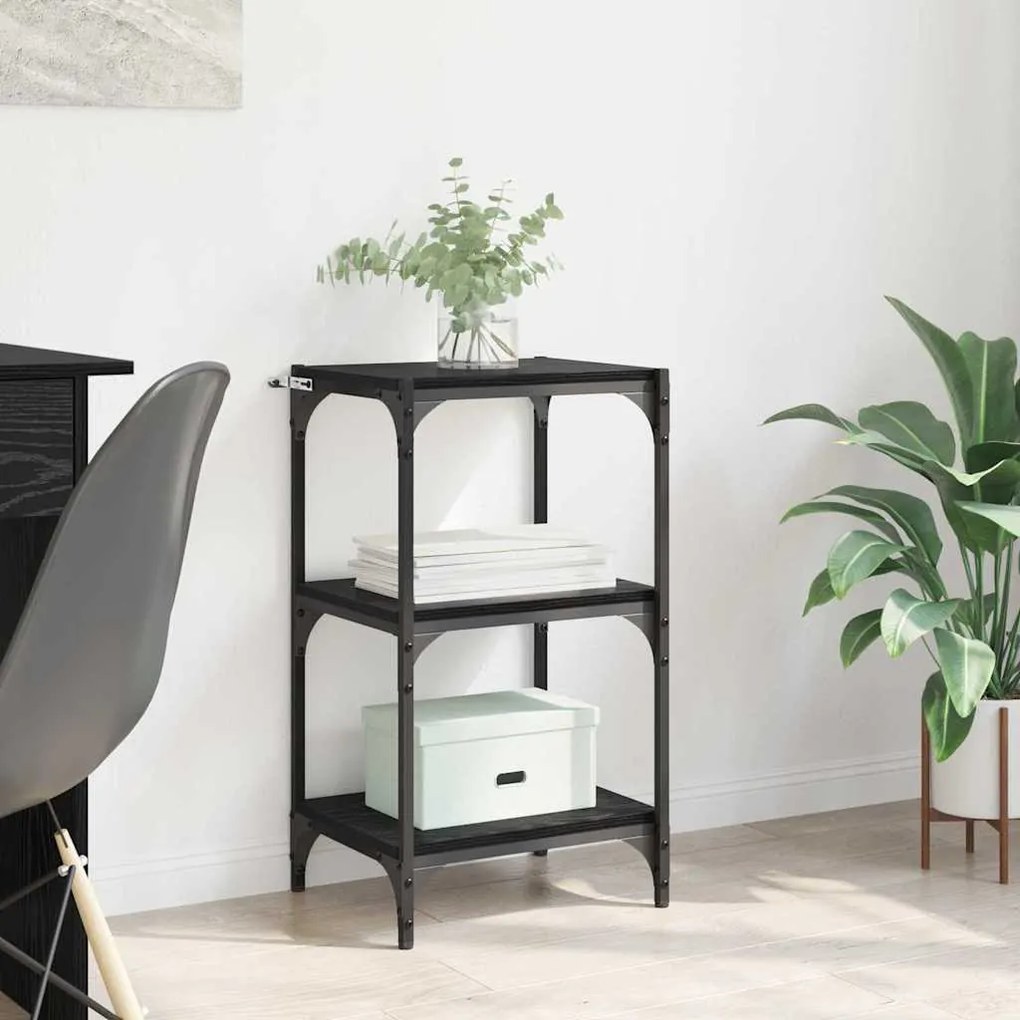 vidaXL Gabinete de Livros Carvalho preto 40 x 33 x 70,5 cm