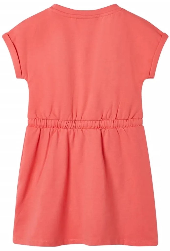 Vestido de criança com cordão cor coral 92