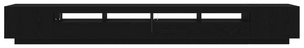 Estante de TV vidaXL com luzes LED Carvalho Preto 300x35x40 cm em made