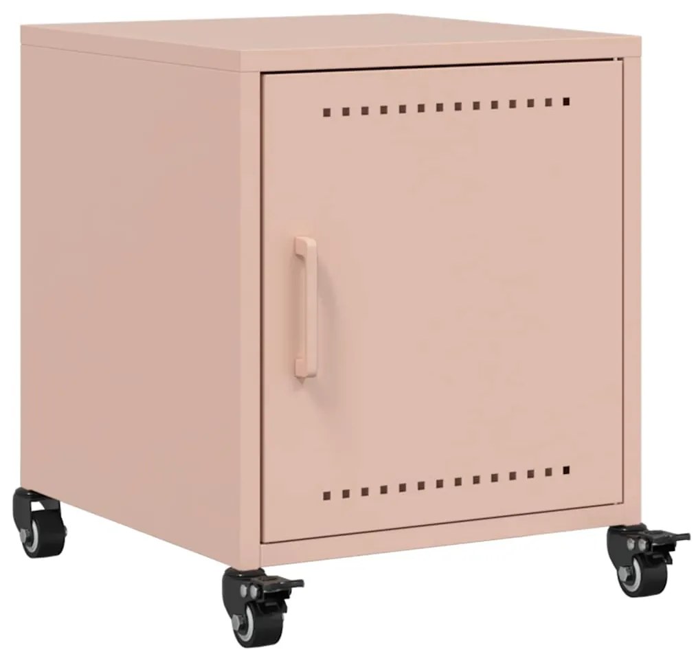 Mesas de cabeceira 2 pcs 36x39x43,5 cm aço rosa