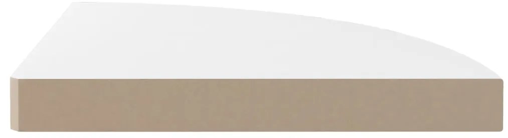 Prateleira de canto suspensa 35x35x3,8 cm MDF branco brilhante