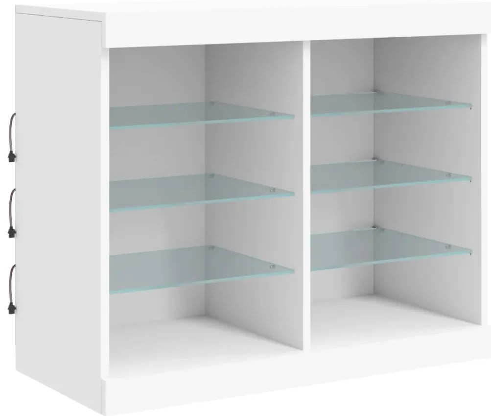 Aparador com luzes LED 81x37x67 cm branco