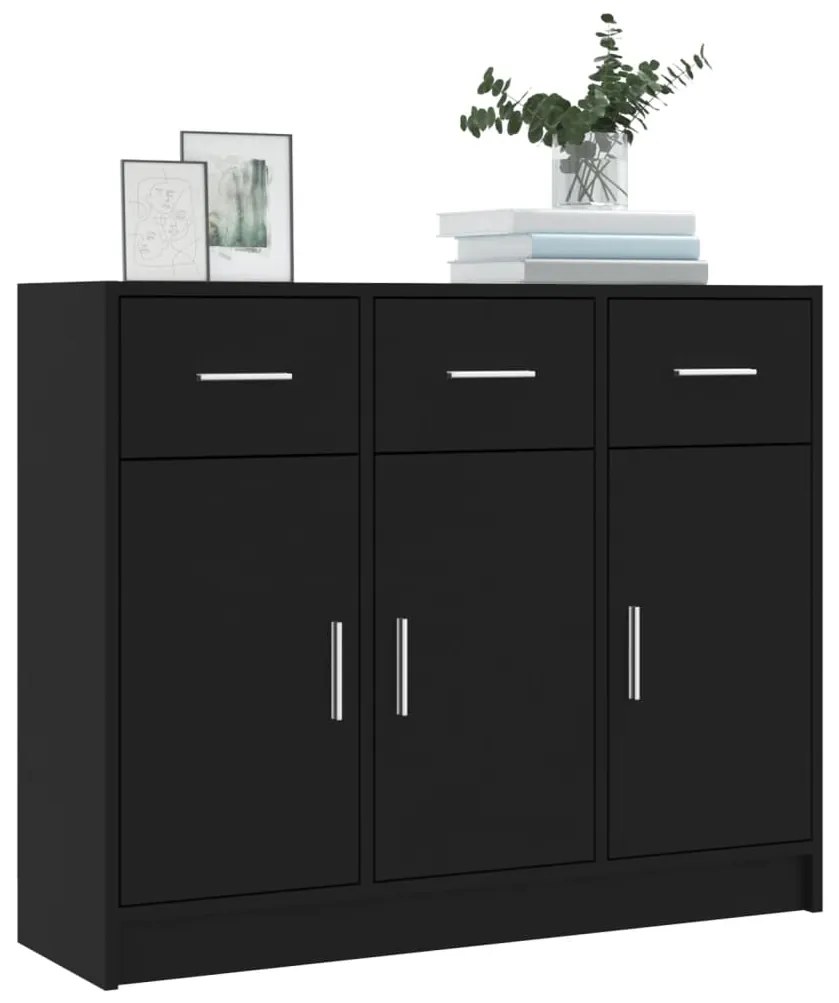 Aparador 91x28x75 cm derivados de madeira preto