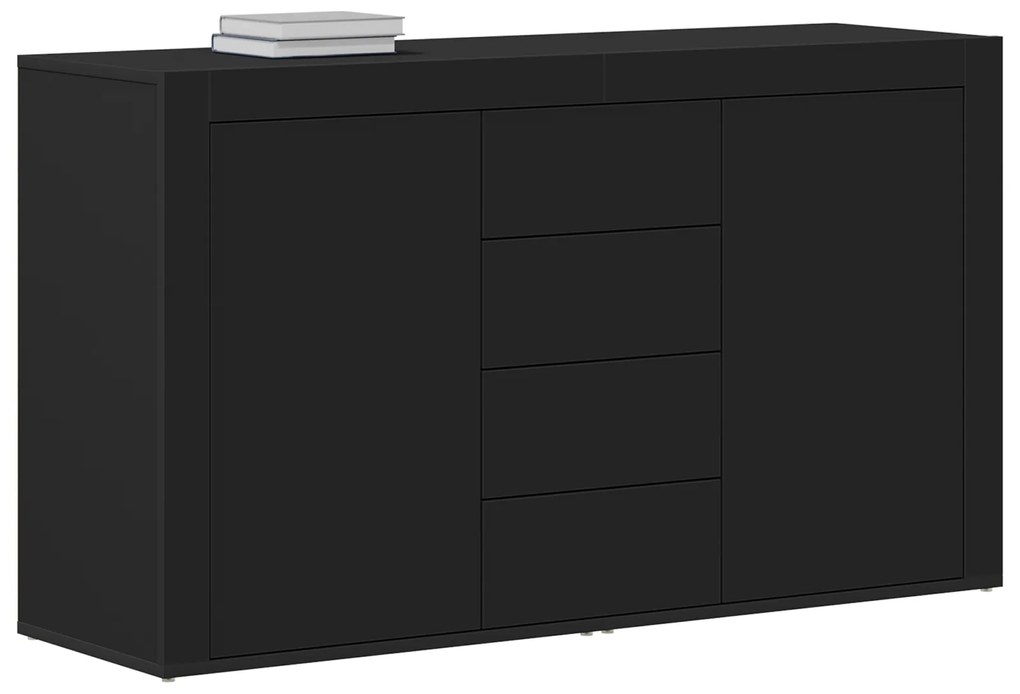 Buffet Lateral vidaXL Preto Madeira engenheirada 120 x 36 x 69 cm