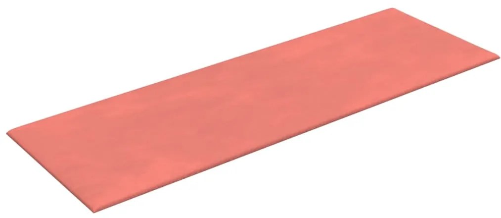 Painel de parede 12 pcs 90x30 cm veludo 3,24 m² rosa