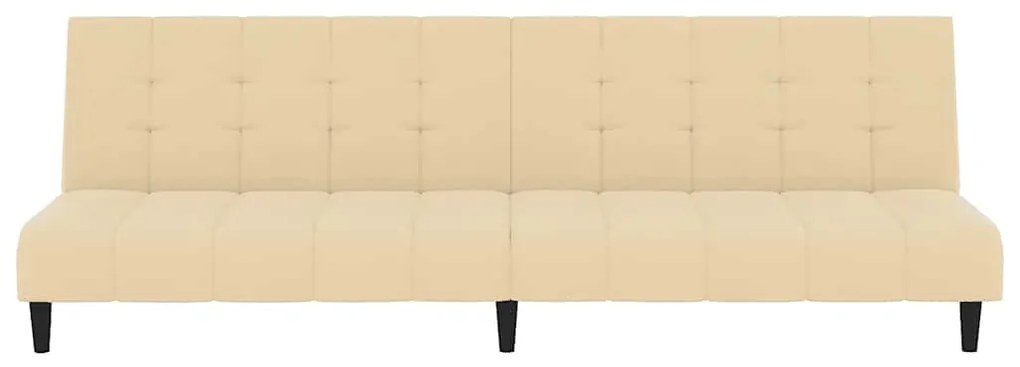 Sofá-cama de 2 lugares veludo cor creme