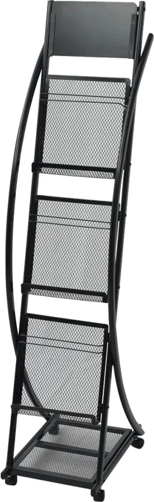 vidaXL Porta-revistas A4 preto 40x32x131
