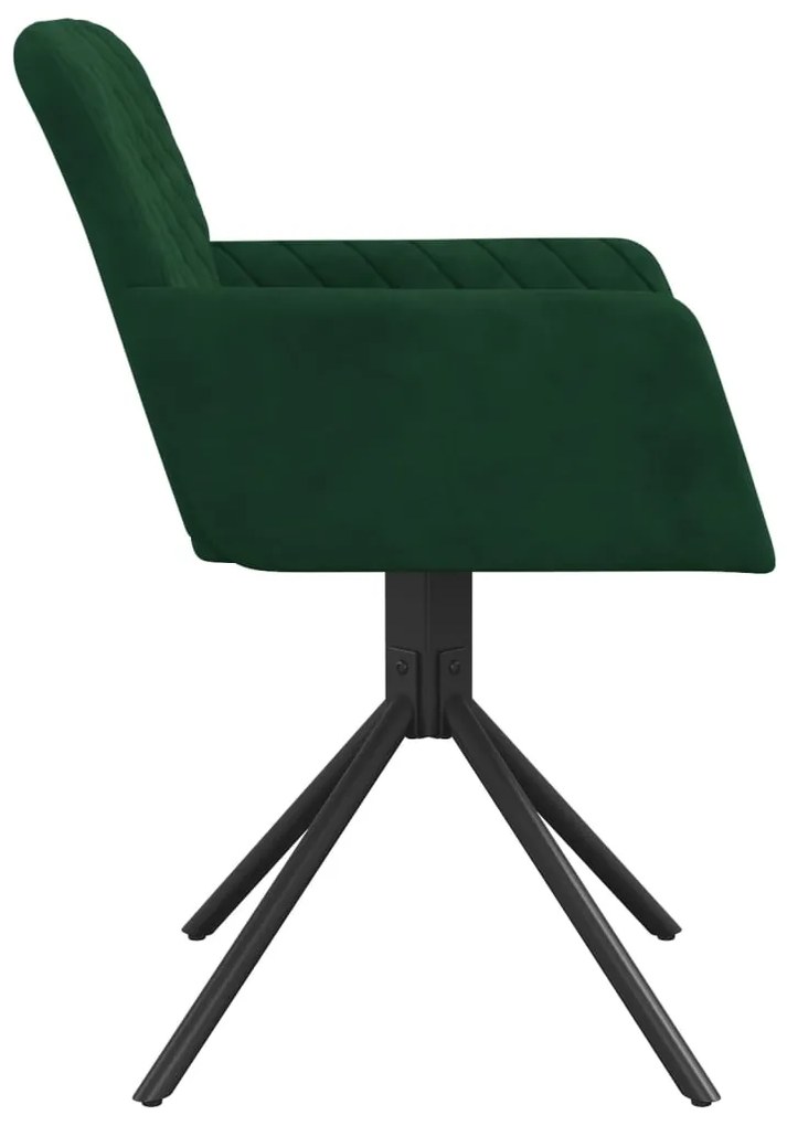 Cadeiras de jantar giratorias 2 pcs veludo verde-escuro