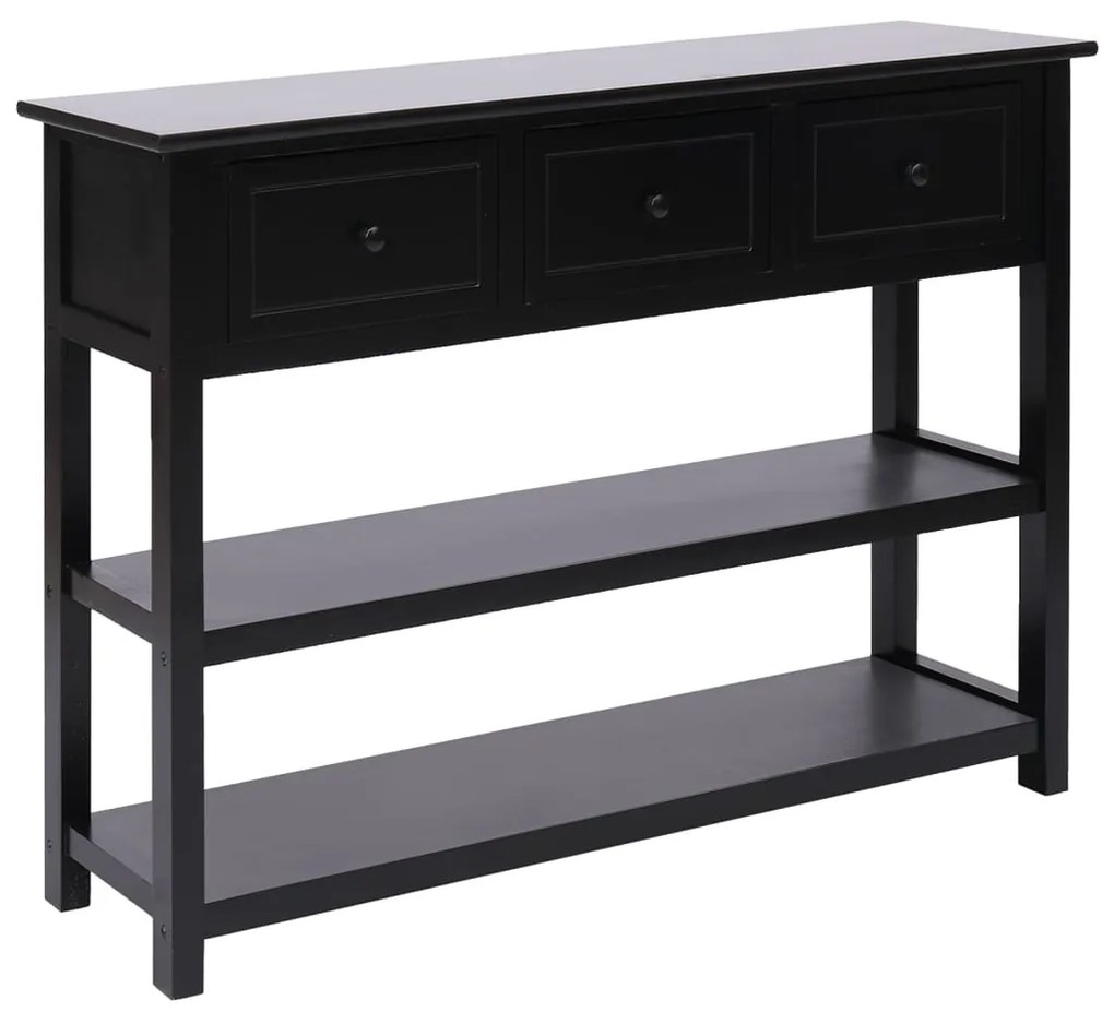 vidaXL Aparador 108x30x76 cm madeira paulownia maciça preto