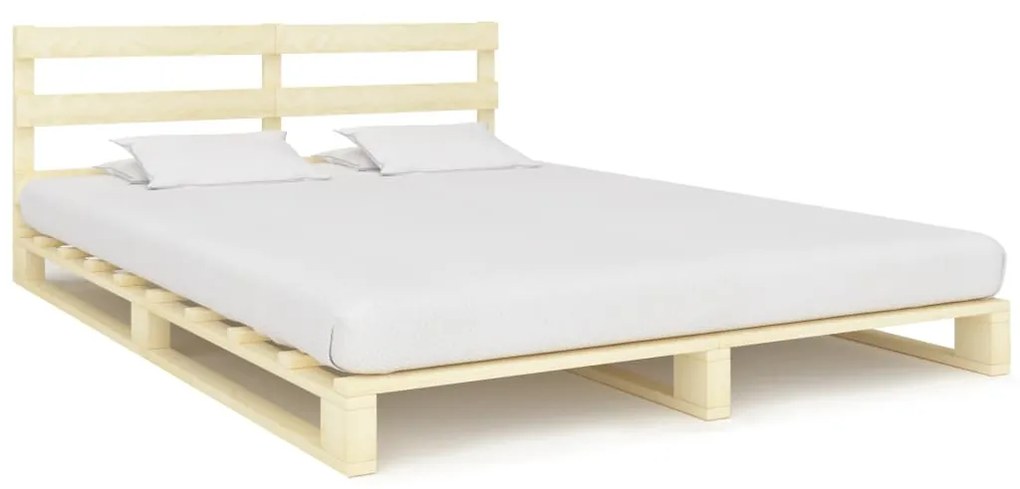vidaXL Estrutura de cama em paletes pinho maciço 160x200 cm