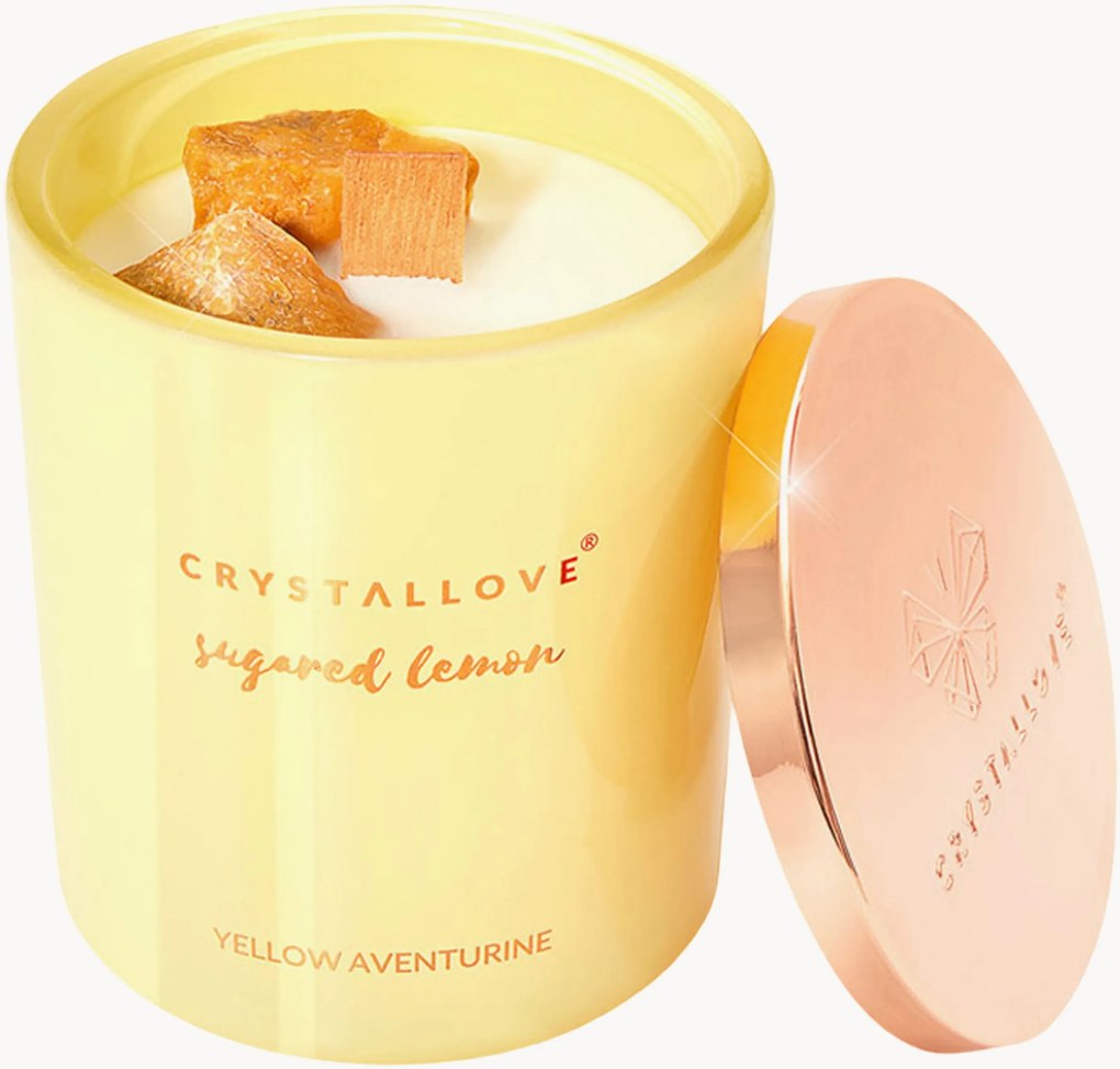 Vela perfumada artesanal Sugared Lemon Crystallove, 400 g