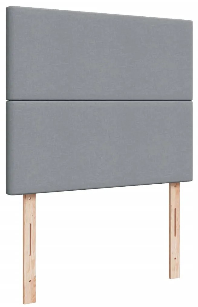 Cama boxspring com colchão 120x190 cm tecido cinzento-claro