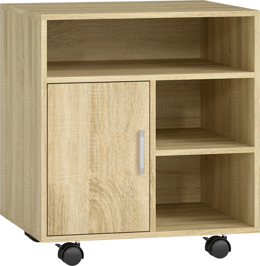 HOMCOM Armário de Escritório para Impressora Multifuncional com Prateleiras e Amplo Espaço de Armazenamento 60x50x65,5 cm Madeira | Aosom Portugal