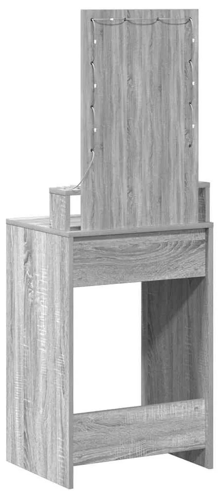 Mesa de maquilhagem vidaXL com luzes LED cinzento sonoma 50x41x140 cm