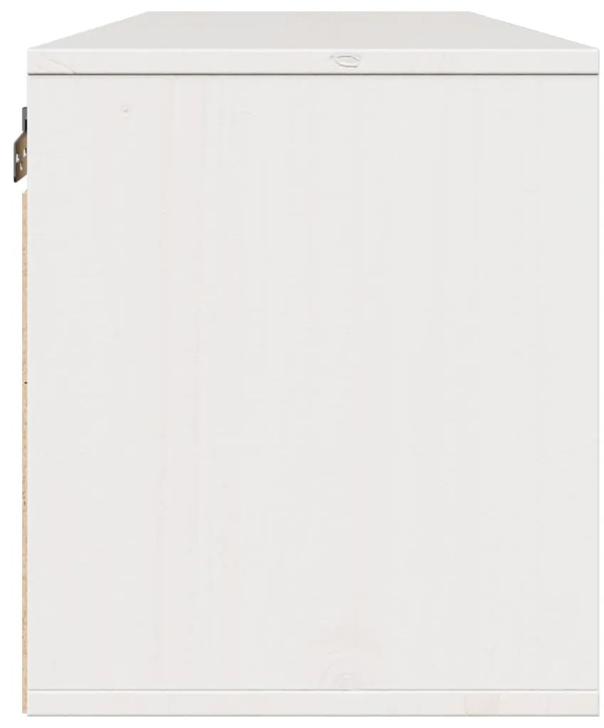 Armário de parede 100x30x35 cm madeira de pinho maciça branco