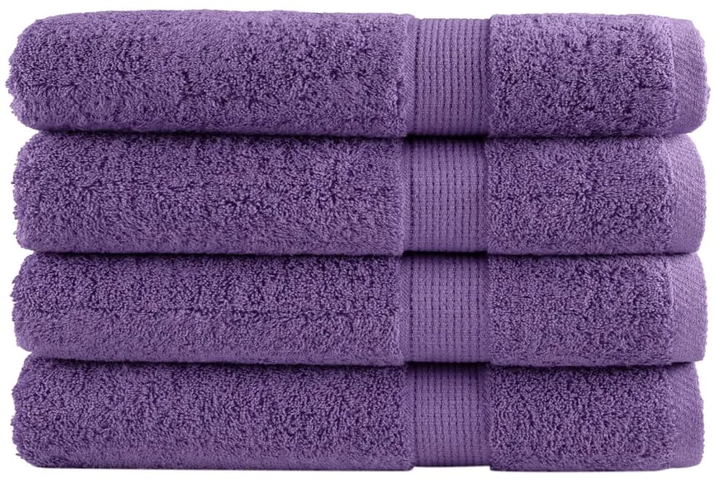 Toalhas de sauna premium SOLUND 4 pcs 80x200 cm 600 gsm roxo